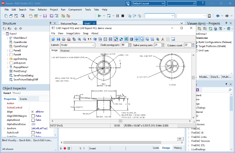 CAD VCL demo in RAD Studio 10.3 Rio